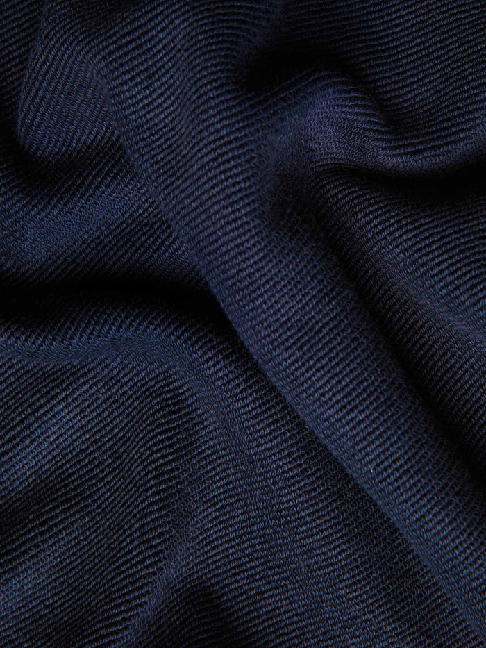 Navy Kids' 365 Midweight Sweatshirt fabric, 320 GSM organic cotton knit texture close-up