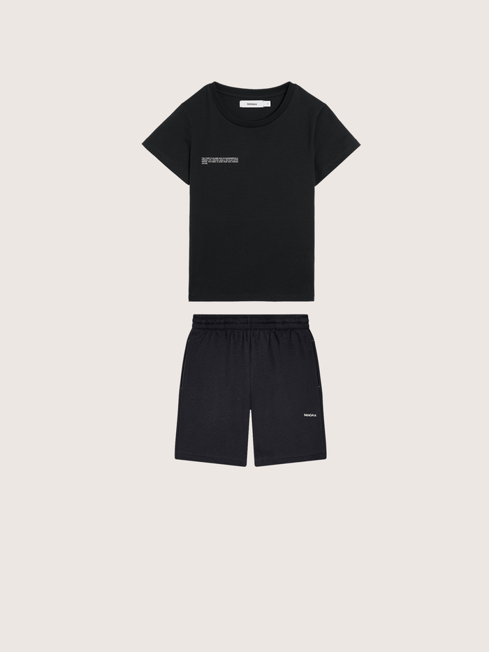 Kids’ Midweight T-Shirt and Shorts Set—Black