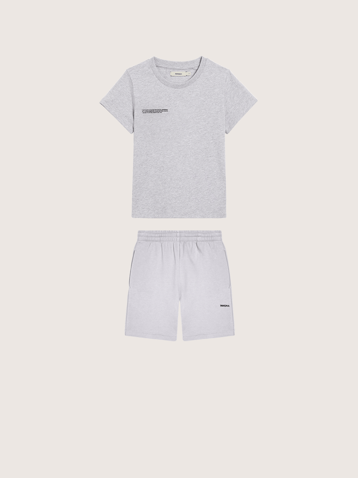 Kids’ Midweight T-Shirt and Shorts Set—Grey Marl