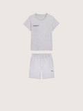 Kids’ Midweight T-Shirt and Shorts Set—Grey Marl
