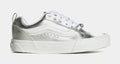 Knu Skool Metallic Womens Lifestyle Shoes (Silver/White)
