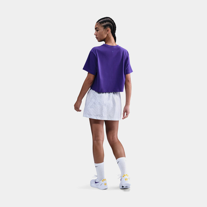 Kobe Woven Womens Skirt (White/Silver)