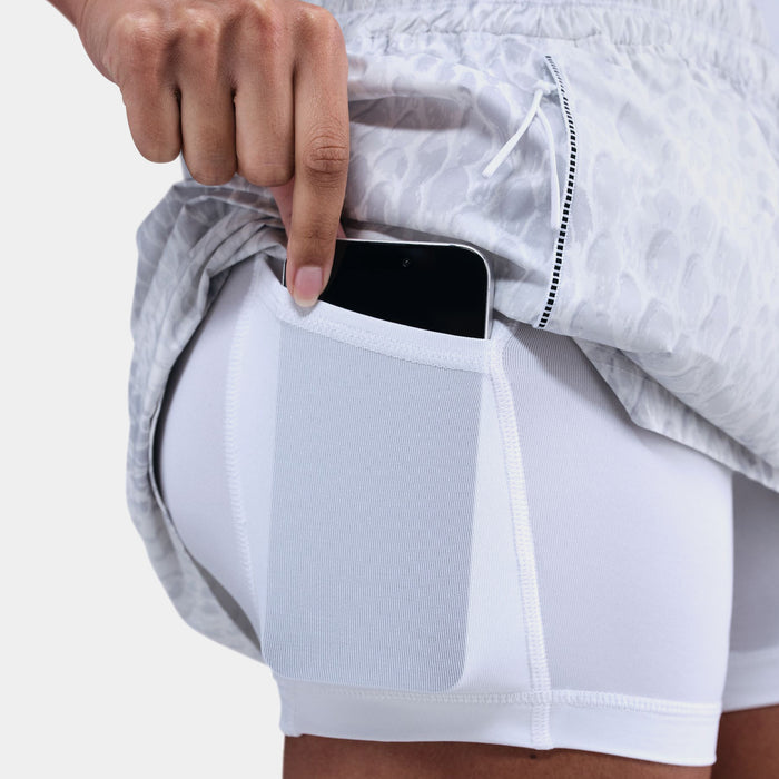 Kobe Woven Womens Skirt (White/Silver)