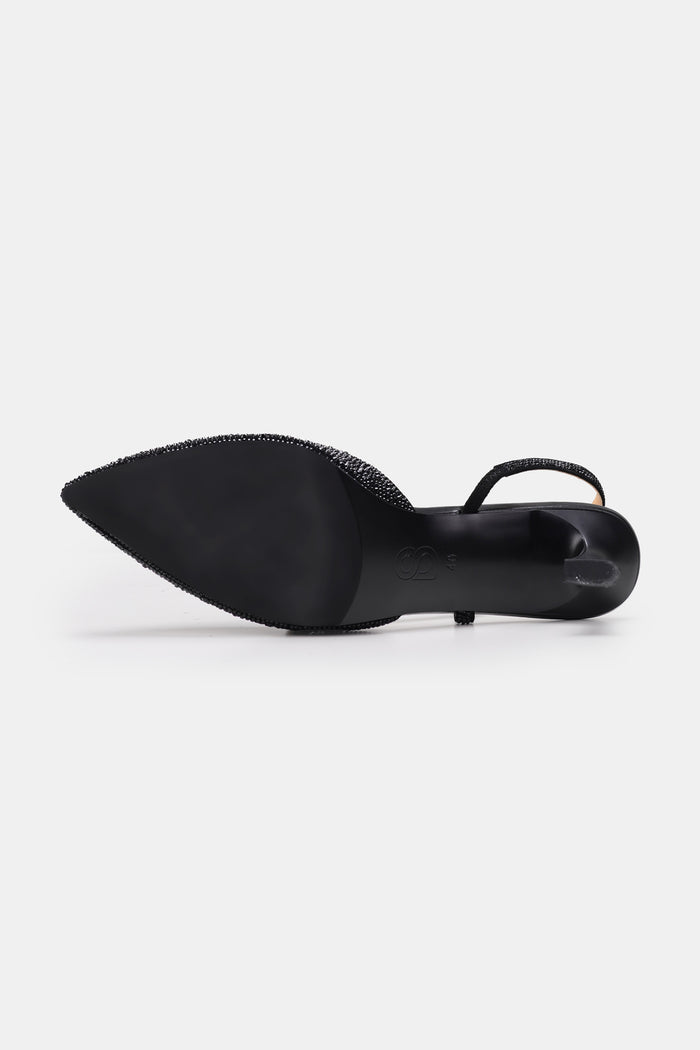 Kylie Heels with Crystal - Black