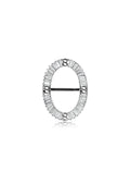 Lavish Oval Ring Brooch - Silver