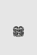 lavish ring brooch in hematite by buttonscarves