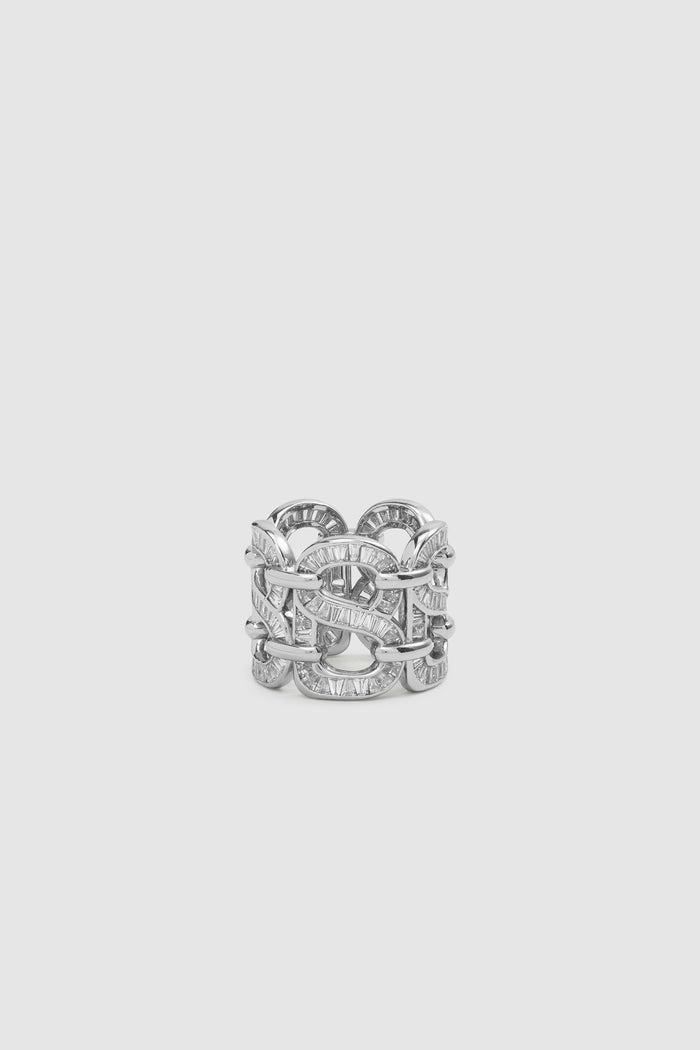 lavish ring brooch in silver by buttonscarves