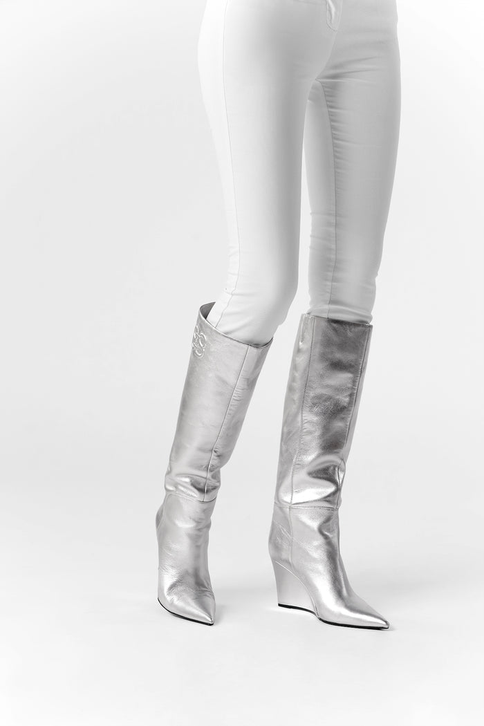 Lea Long Boots - Silver