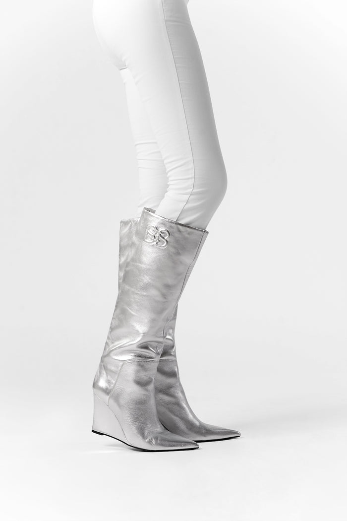 Lea Long Boots - Silver