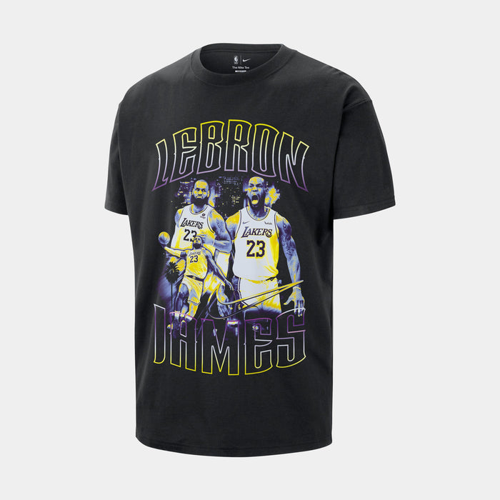 LeBron James Los Angeles Lakers NBA Mens Short Sleeve Shirt (Black)
