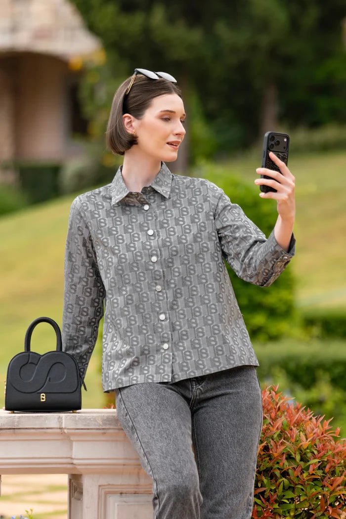 Leena Basic Shirt - Grey