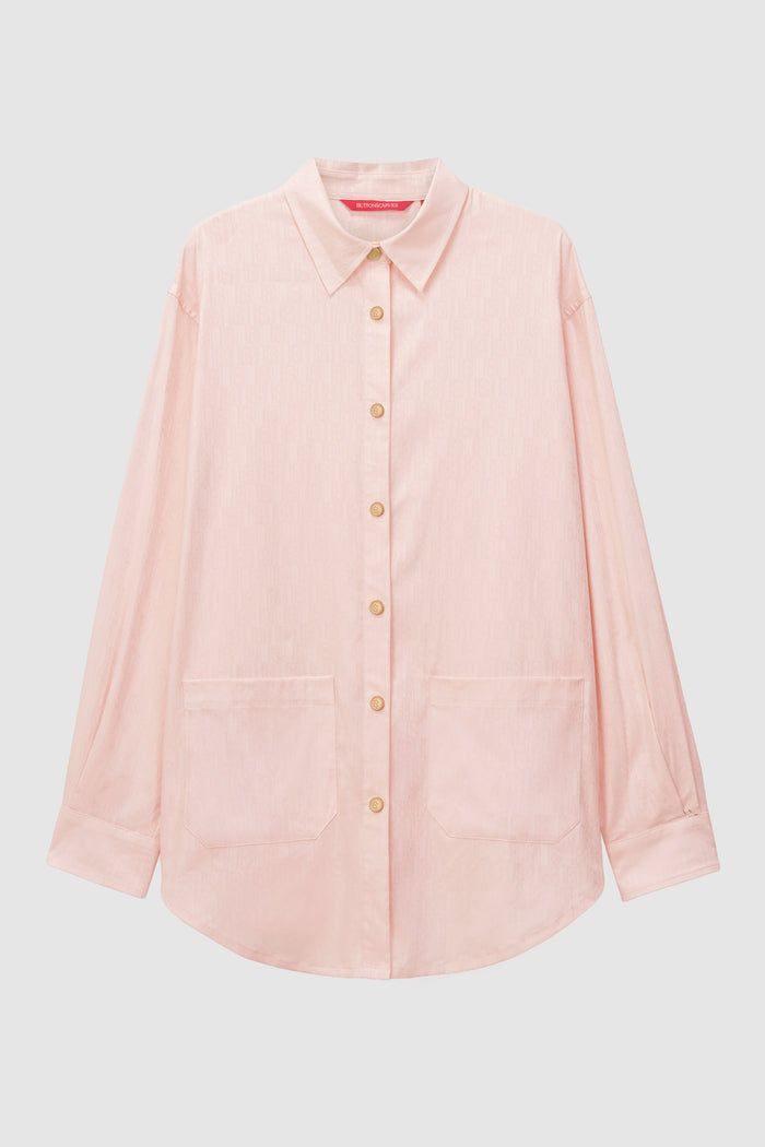 leena cotton pocket shirt in pink by buttonscarves