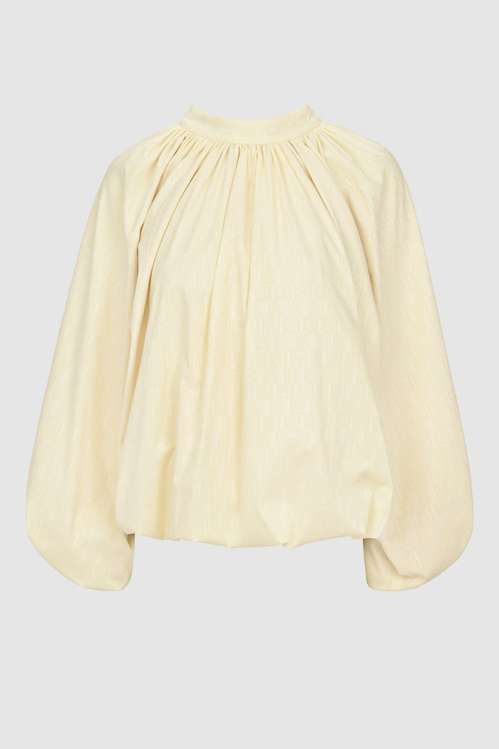 leena cotton ruffle blouse in yellow by buttonscarves