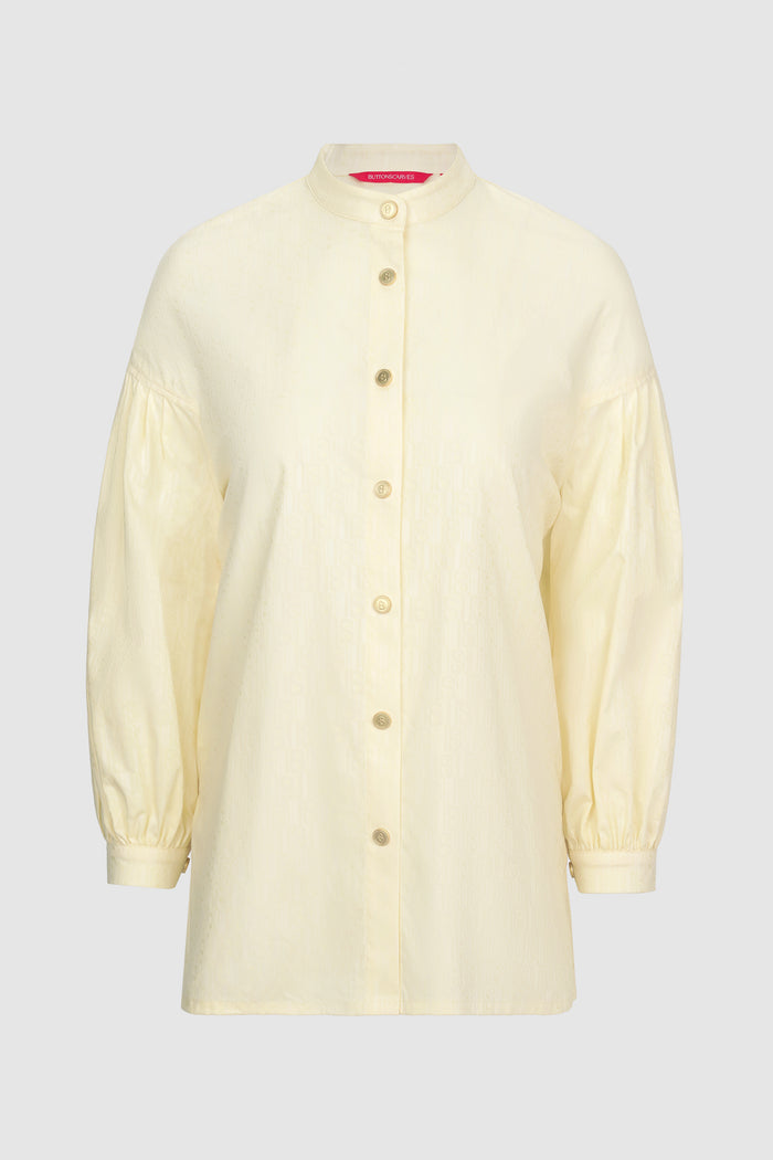 Leena Cotton Ruffle Shirt - Yellow
