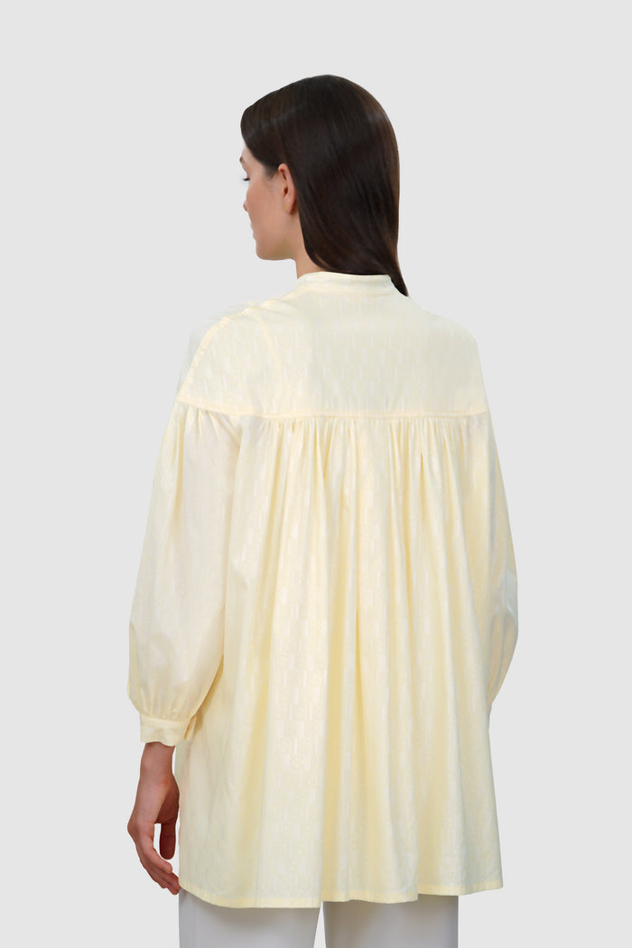 Leena Cotton Ruffle Shirt - Yellow