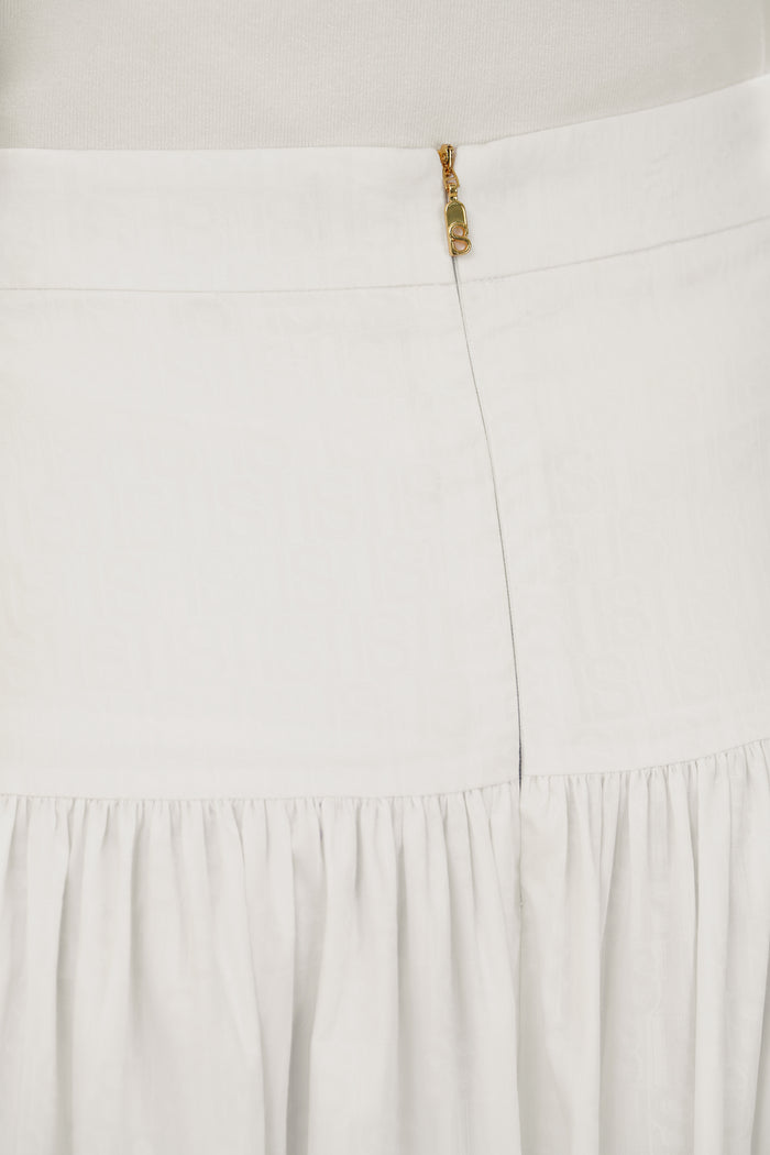leena cotton ruffle skirt in white by buttonscarves detail