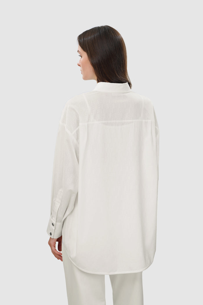 leena cotton shirt in white by buttonscarves back view