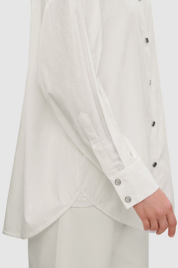 leena cotton shirt in white by buttonscarves buttoned cuff sleeves detail