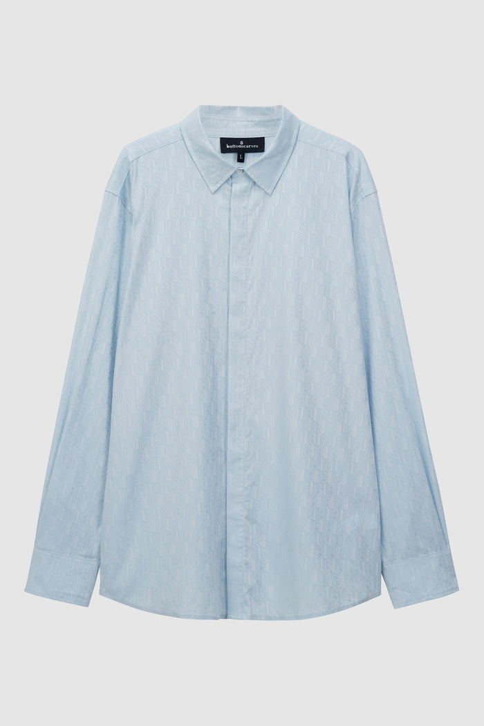 leena cotto unisex shirt in blue by buttonscarves