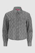 leena crop shirt in grey by buttonscarves