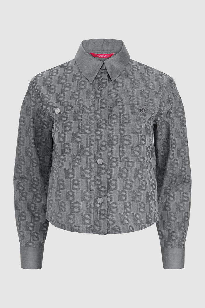 leena crop shirt in grey by buttonscarves