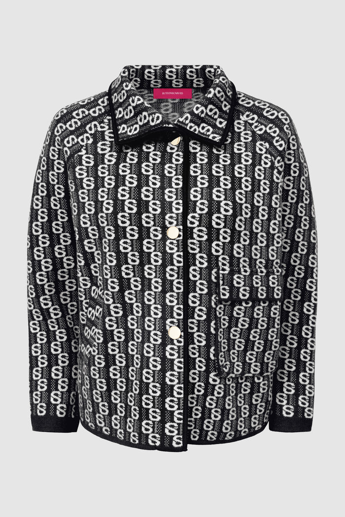 leena jacket in black by buttonscarves
