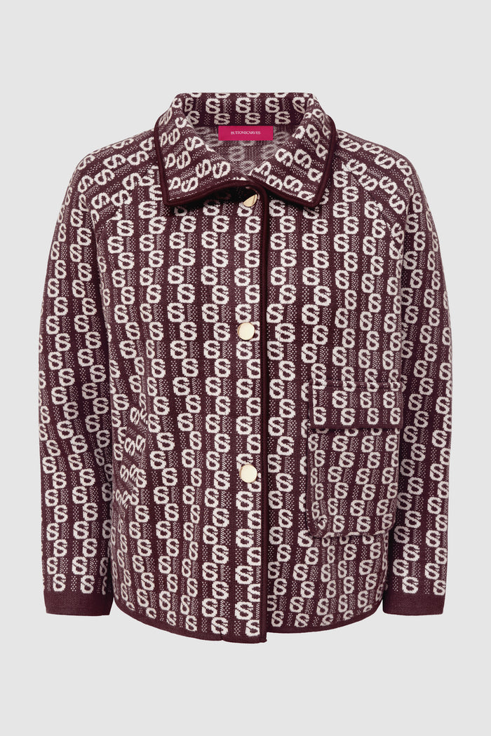 leena jacket in burgundy by buttonscarves