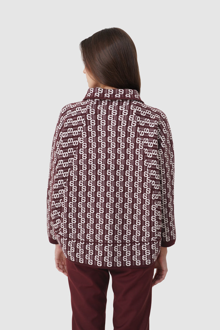 leena jacket in burgundy by buttonscarves back view