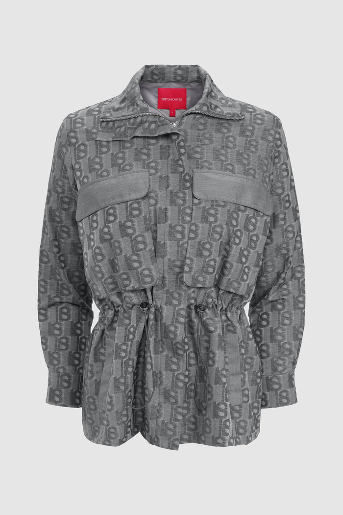 leena jacket parka in grey by buttonscarves