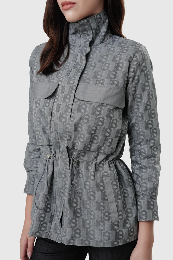 leena jacket parka in grey by buttonscarves