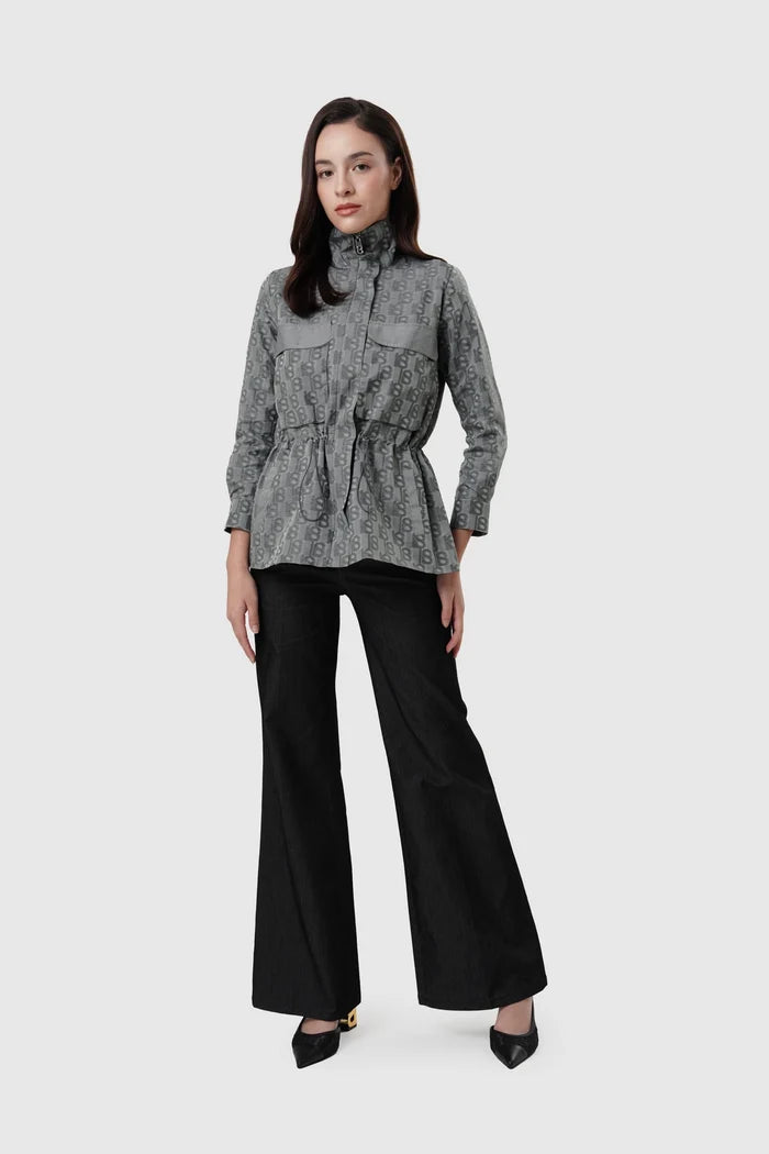 leena jacket parka in grey by buttonscarves overview look