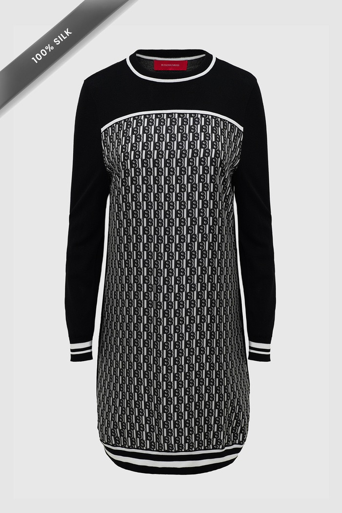 leena knit tunic in black by buttonscarves