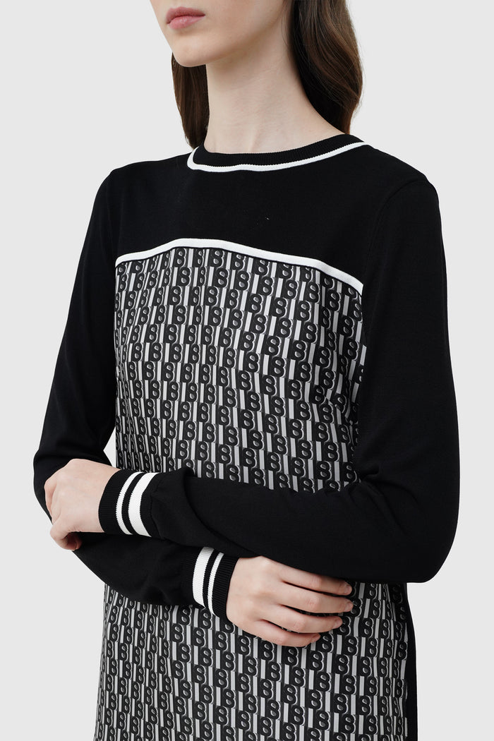 leena knit tunic in black by buttonscarves pattern detail