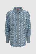 Leena Monogram Basic Shirt - Blue