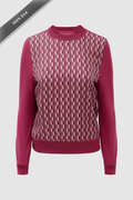 leena monogram sweatshirt in raspberry by buttonscarves