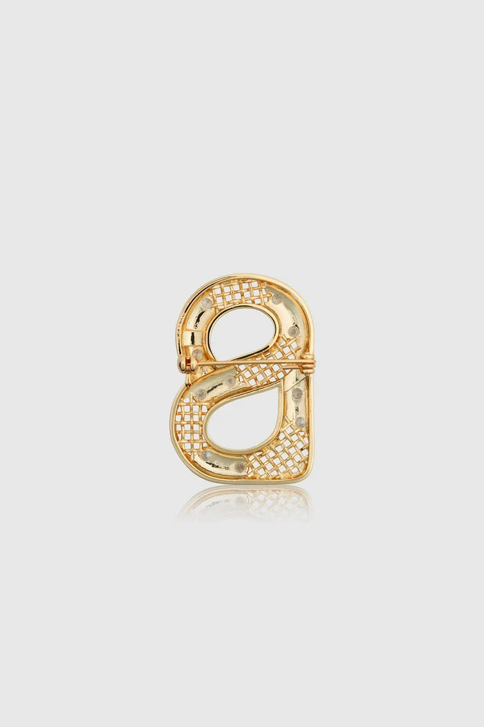 leona brooch in gold by buttonscarves back view