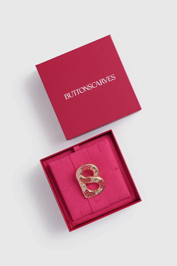 leona brooch in rose gold by buttonscarves