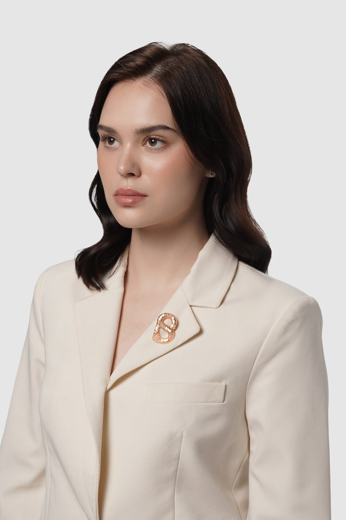 leona brooch in rose gold by buttonscarves on blazer