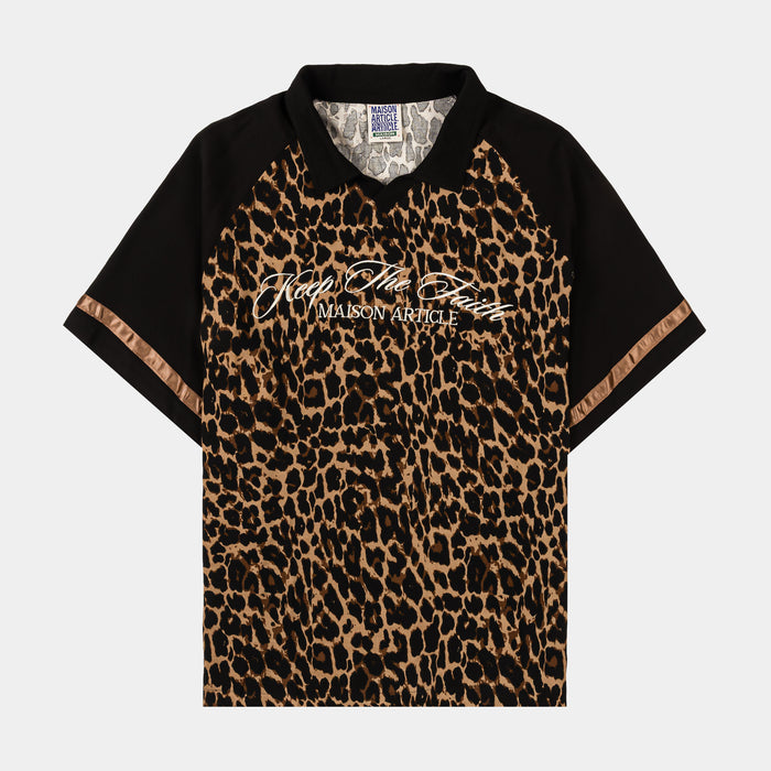 Leopard Mesh Mens Jersey (Brown/Beige)
