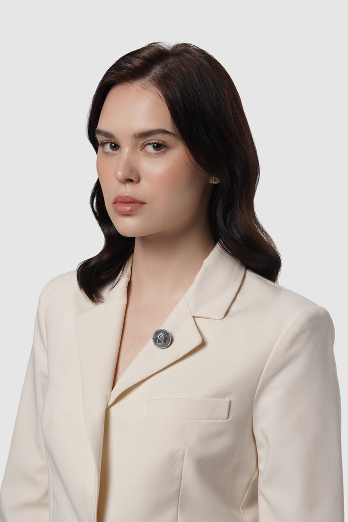 liora pin brooch in hematite clear by buttonscarves on blazer