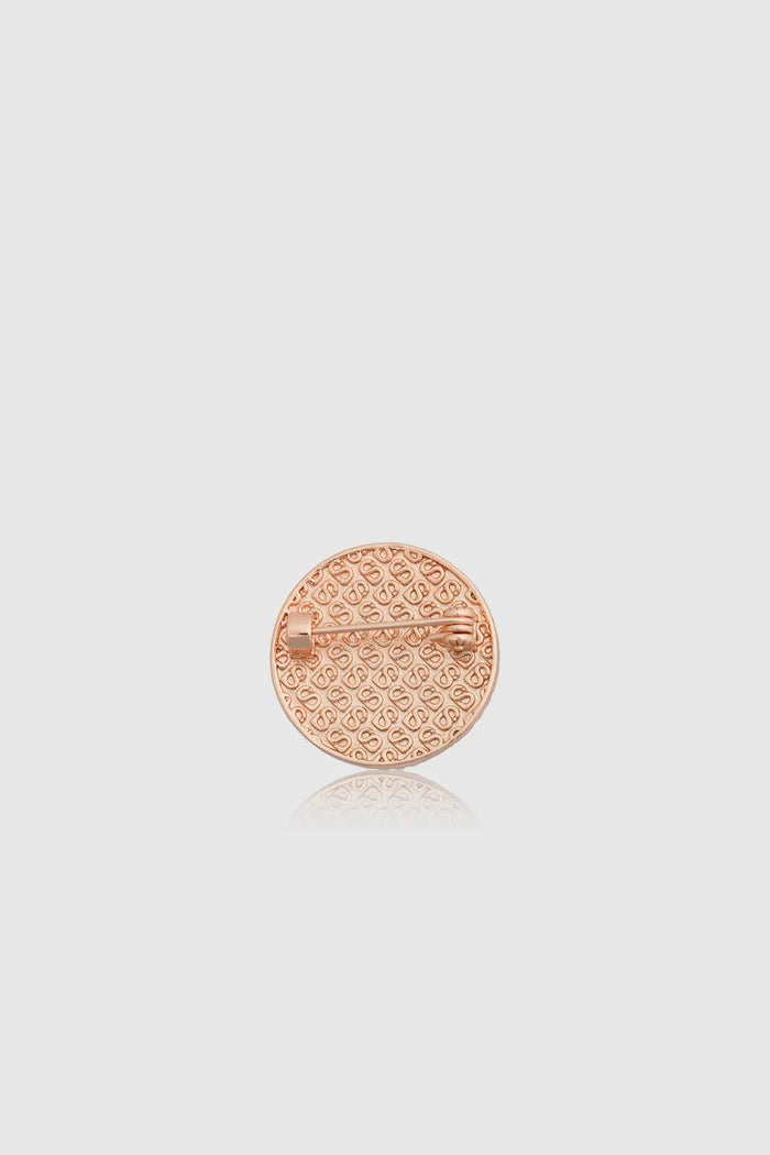 liora pin broch in rose clear gold by buttonscarves back view