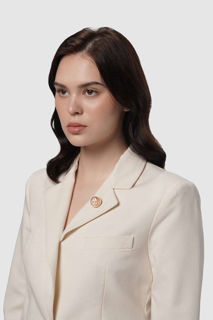 liora pin broch in rose clear gold by buttonscarves on blazer