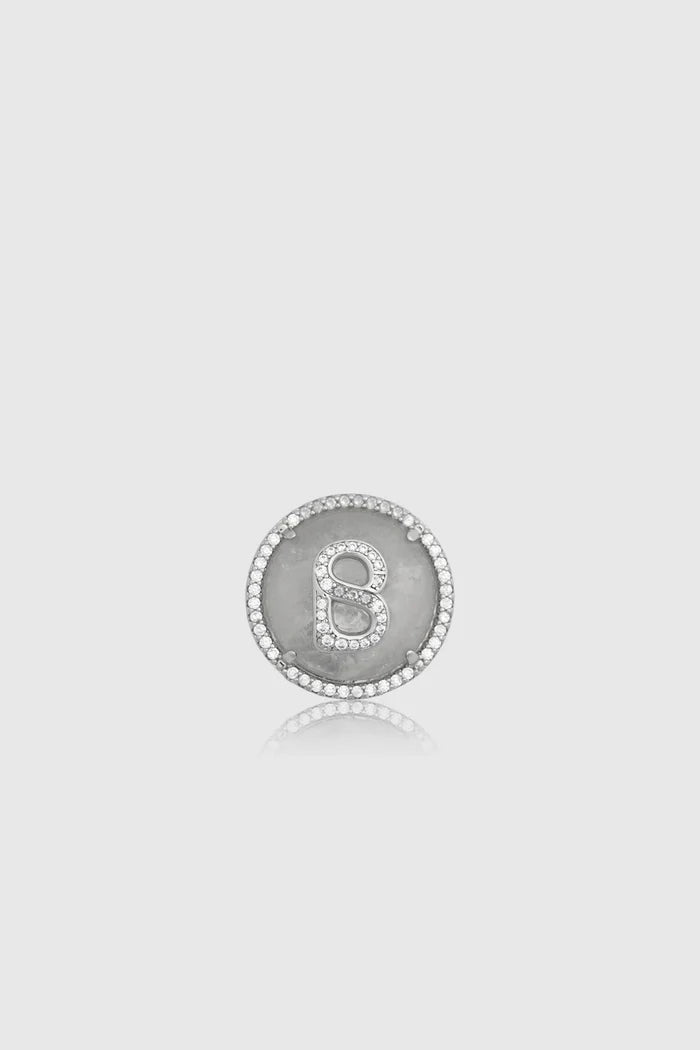 liora pin brooch in silver clear by buttonscarves front view