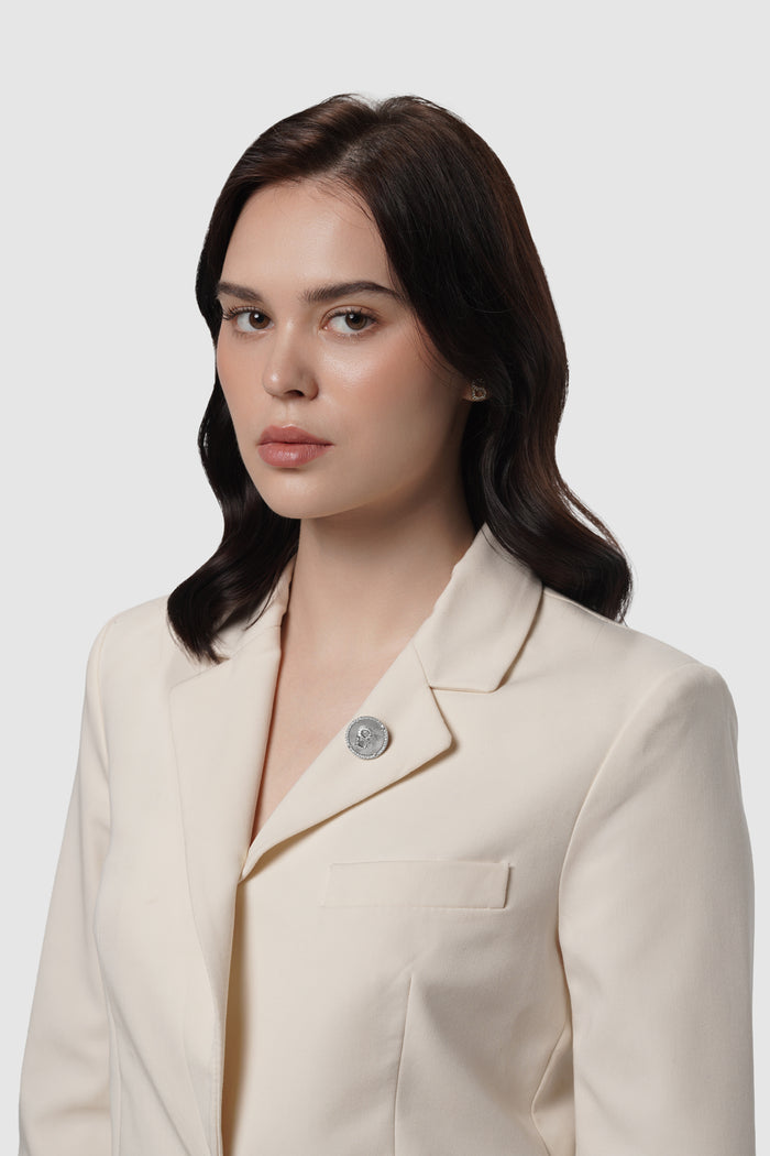 liora pin brooch in silver clear by buttonscarves on blazer