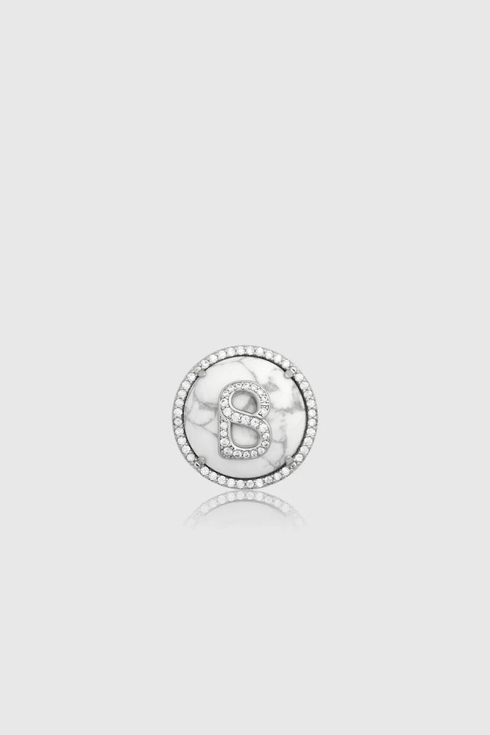 liora pin brooch in white marble by buttonscarves front view