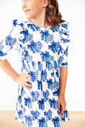 (L) Lone Star 3/4 Sleeve Ruffle Twirl Dress-Mila & Rose ®