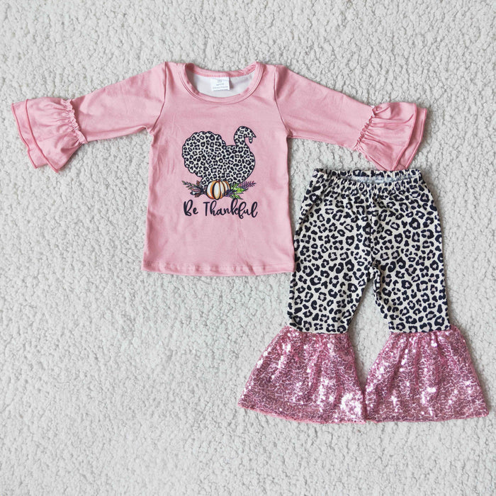 Long sleeve bell bottom sequin ruffle pants turkey outfits  6 B5-1