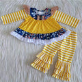 Long sleeve ruffles pants outfits