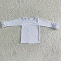 Long sleeve white cotton top for girls  6 A8-1