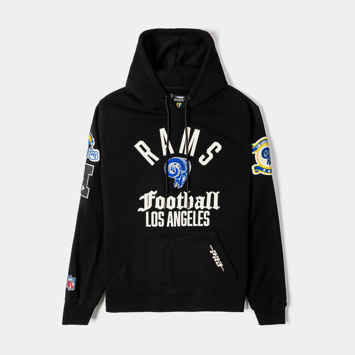 Los Angeles Rams Original Fleece Pullover Mens Hoodie (Black/White)
